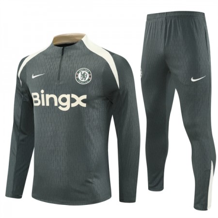 Chelsea Felpe da Allenamento 2025-26 Quarto-Zip Grigia